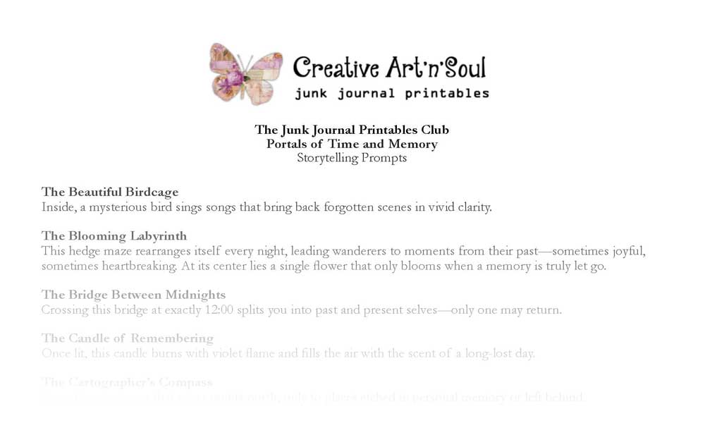Click to enlarge Junk Journal Printables Club