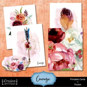 Courage Printable Journal Cards and Pocket