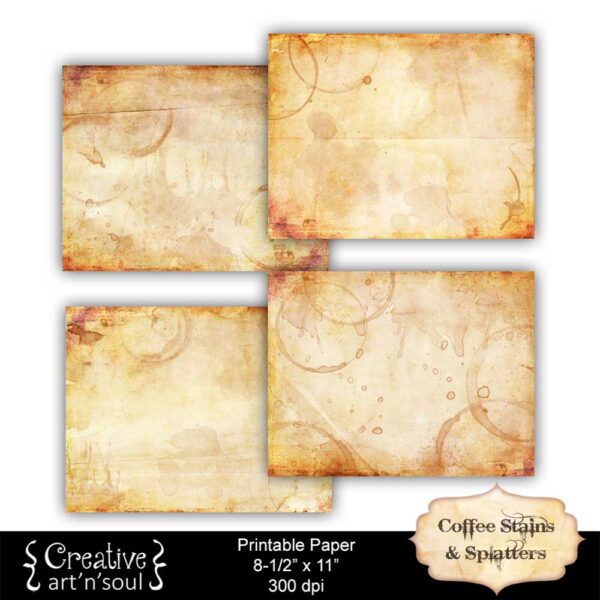 Coffee Stains Printable Paper