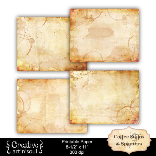 Coffee Stains Printable Paper