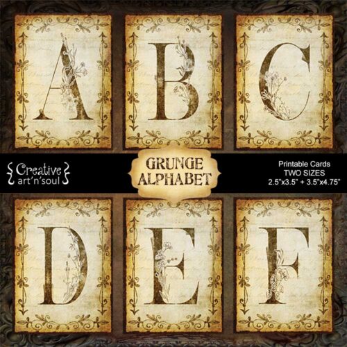 Grunge Alphabet Printable Cards