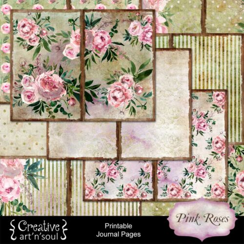 Pink Roses Printable Journal Pages