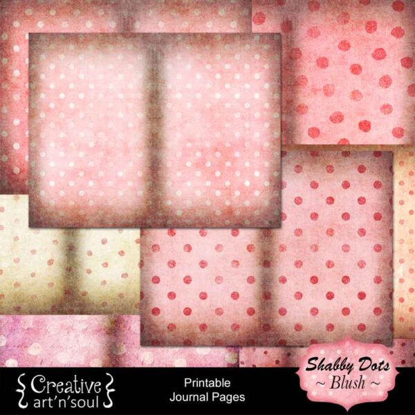 Shabby Dots Blush Printable Journal Pages