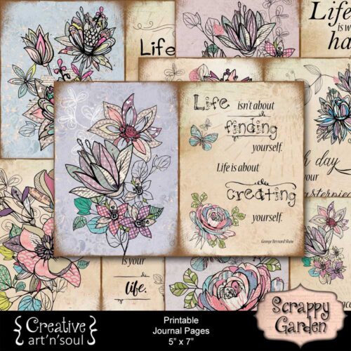 Scrappy Garden Printable Quote Journal Pages