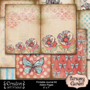 Scrappy Garden Printable Addon Journal Pages