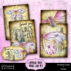 Spread Your Wings & Fly Printable Journal Cards and Pocket