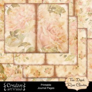Tea Dyed Rose Garden Printable Journal Pages