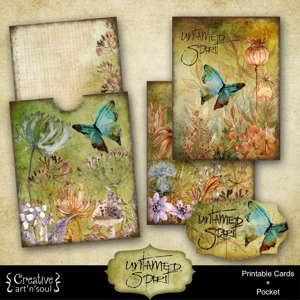 Untamed Spirit Printable Journal Cards and Pocket