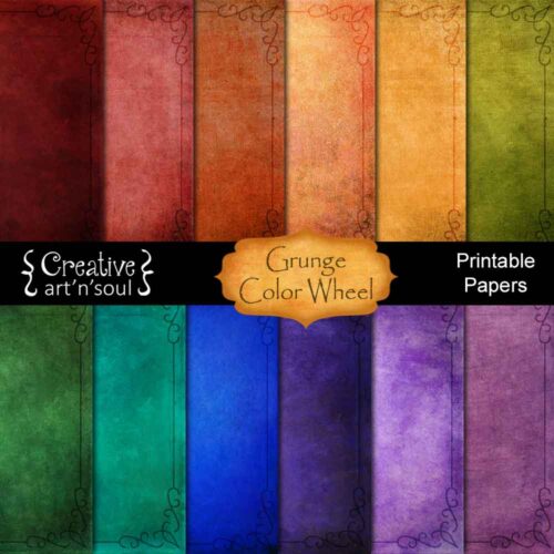 Grunge Color Wheel Printable Paper