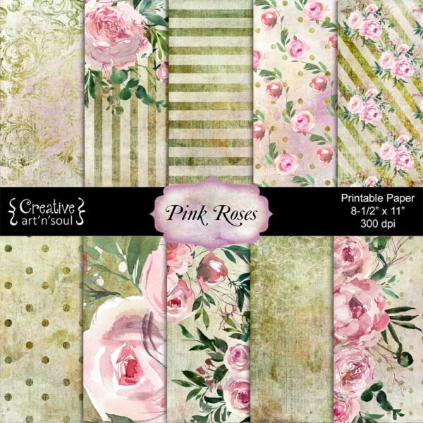 Pink Roses Printable Paper