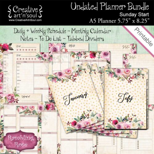 Rambling Rose Printable Planner