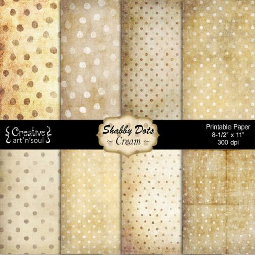 Shabby Dots Cream Printable Paper