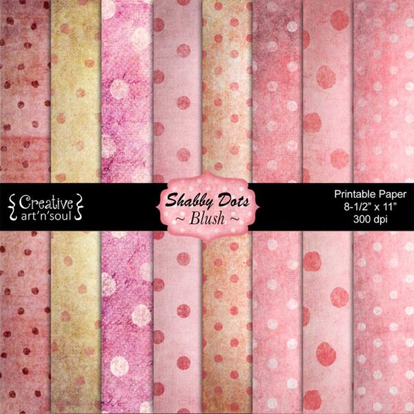 Shabby Dots Blush Printable Paper