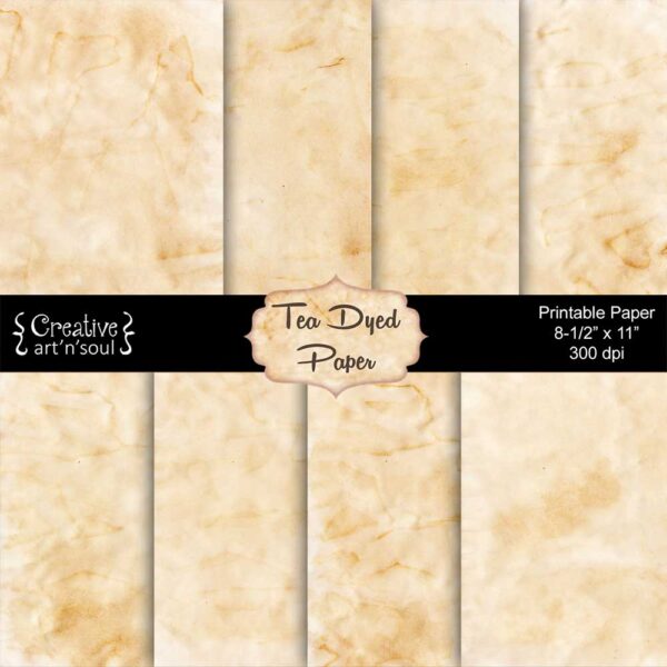 Tea Dyed Printable Paper Pack