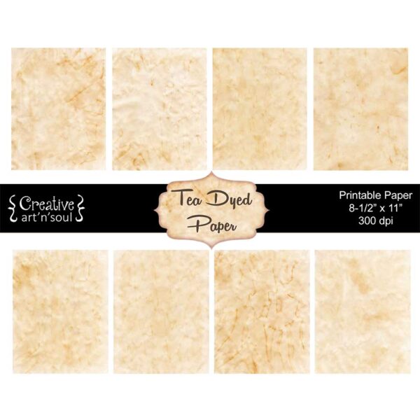 Tea Dyed Printable Paper Pack