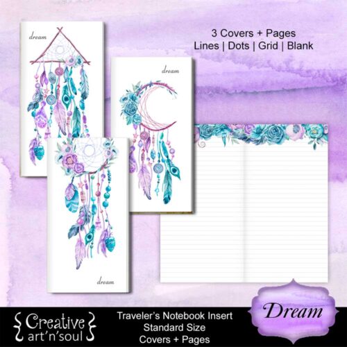 Travelers Notebook Printable Inserts, Dream