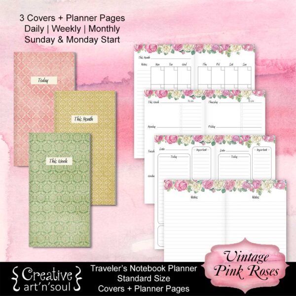 Travelers Notebook Printable Planner Inserts