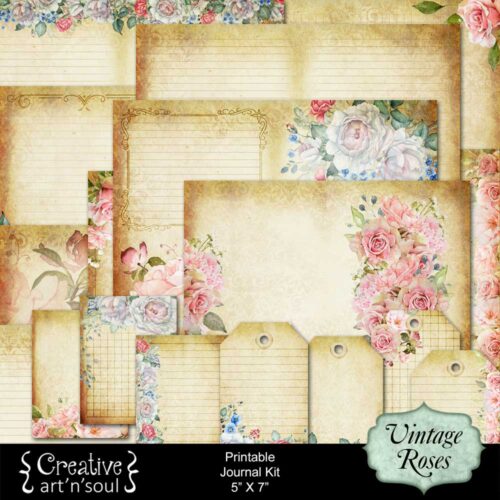 Vintage Roses Printable Junk Journal