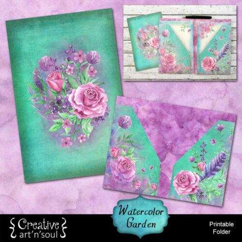 Watercolor Garden Printable Folder