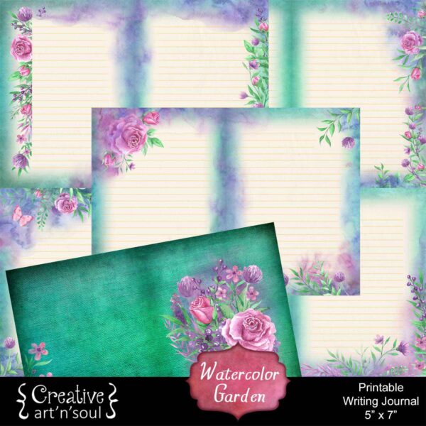 Watercolor Garden Printable Writing Journal