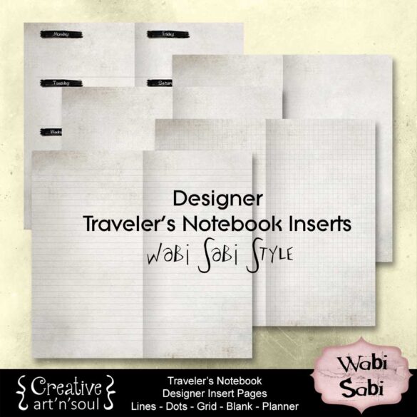 Wabi Sabi Traveler's Notebook Insert Pages Set