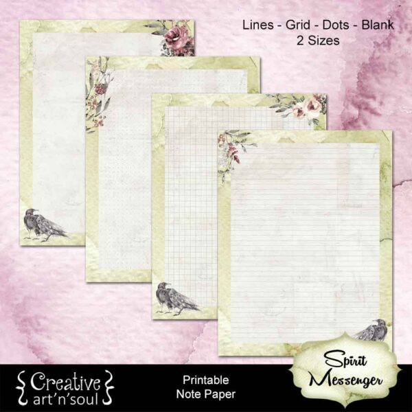 Spirit Messenger Printable Note Paper