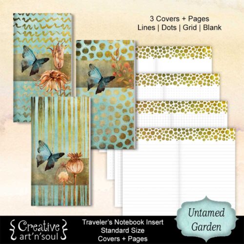 Untamed Garden Printable Travelers Notebook Inserts