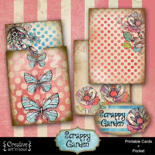 Scrappy Garden Printable Journal Cards and Pocket