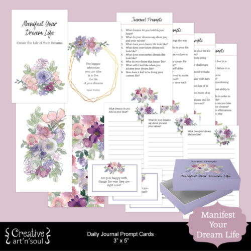 Printable Daily Journal Prompt Cards, Manifest Your Dream Life