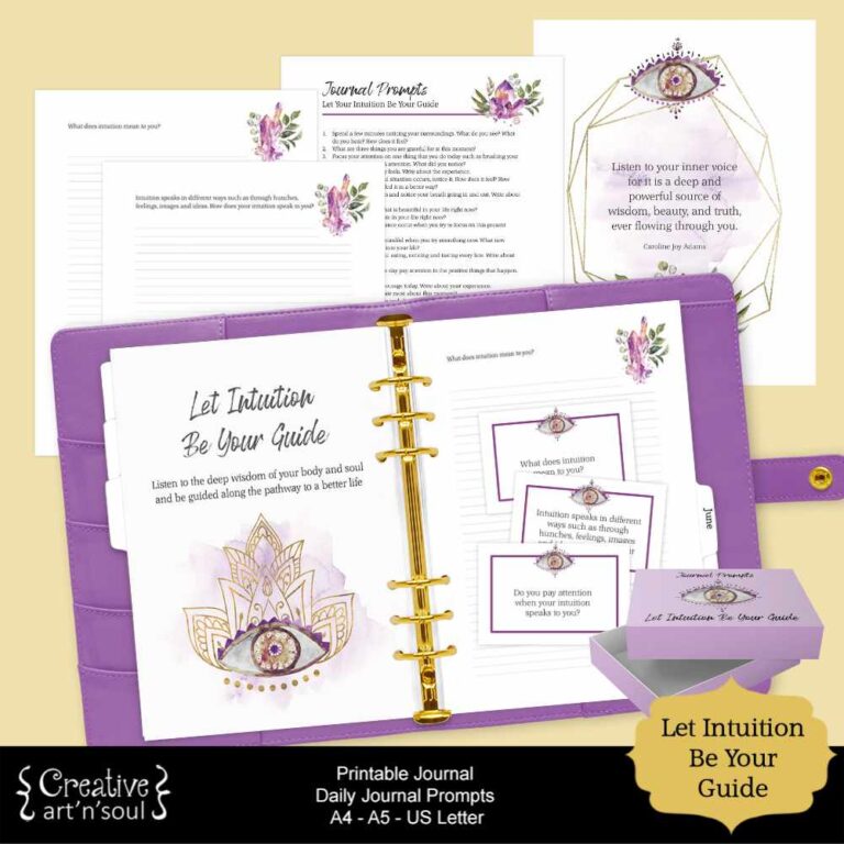 Printable Journal with Daily Journal Prompts, Let Intuition Be Your ...