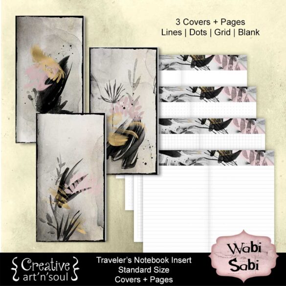 Printable Travelers Notebook Inserts, Wabi Sabi - Creative ArtnSoul