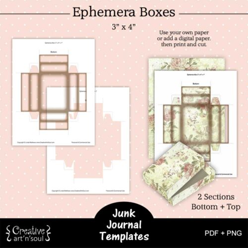Junk Journal Templates, Ephemera Boxes