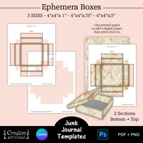 Printable Junk Journal Box Templates