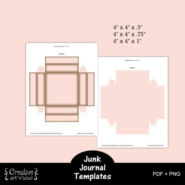 Printable Junk Journal Box Templates