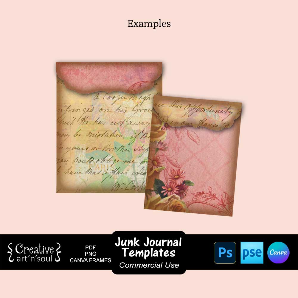 Printable Junk Journals Pocket Templates Printable Junk Journals Pocket Templates