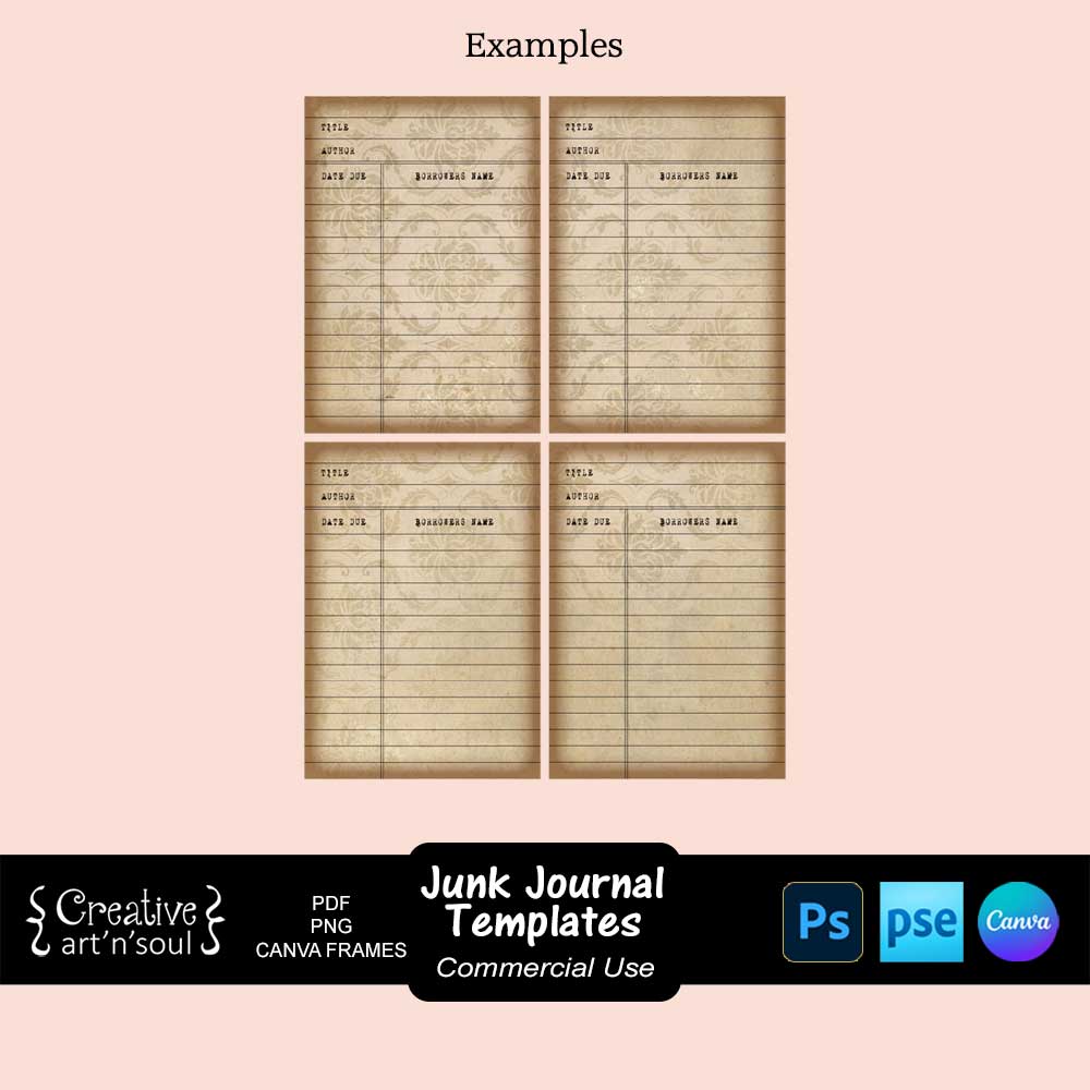 Printable Junk Journal Card Templates Printable Junk Journal Card Templates