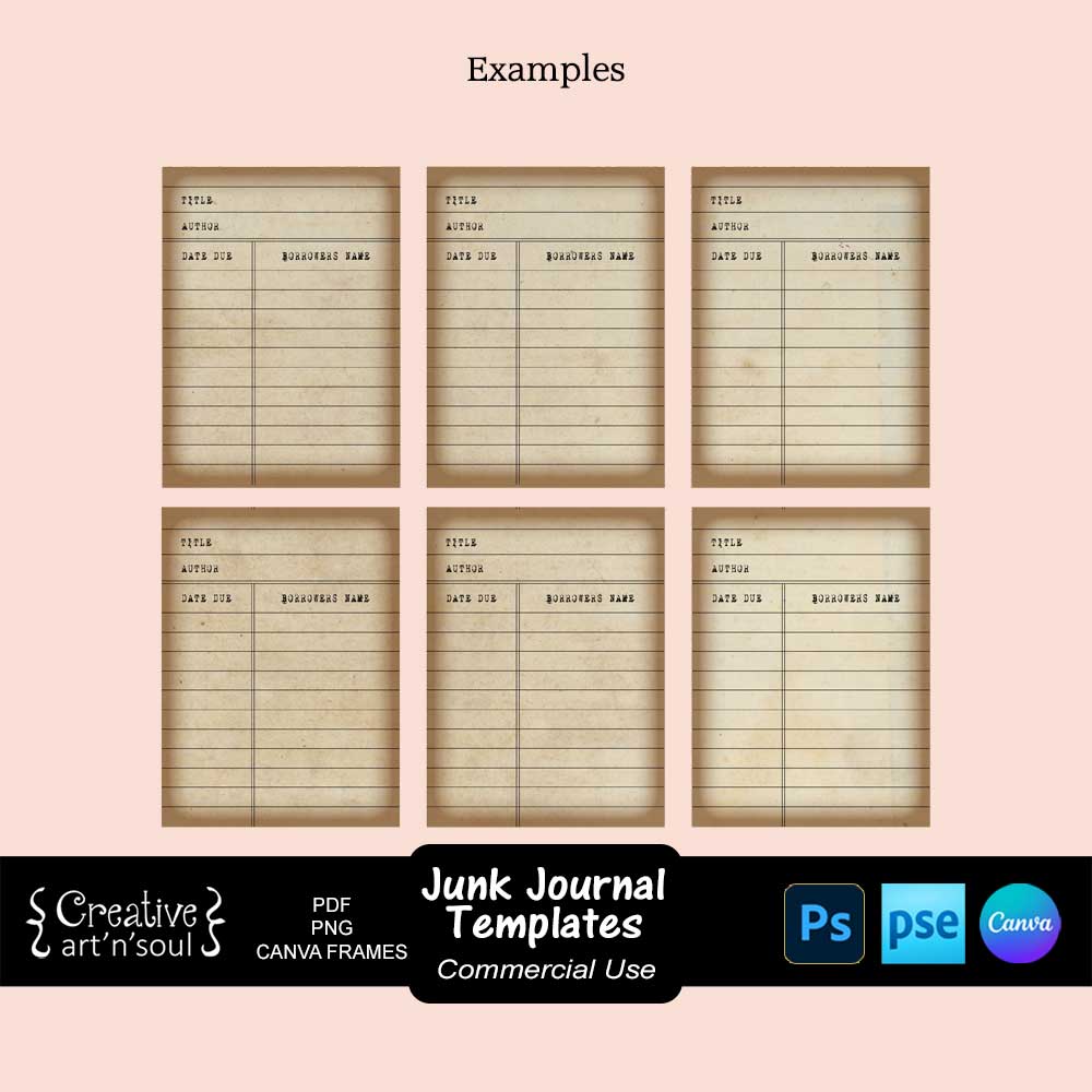 Printable Junk Journal Card Templates Printable Junk Journal Card Templates