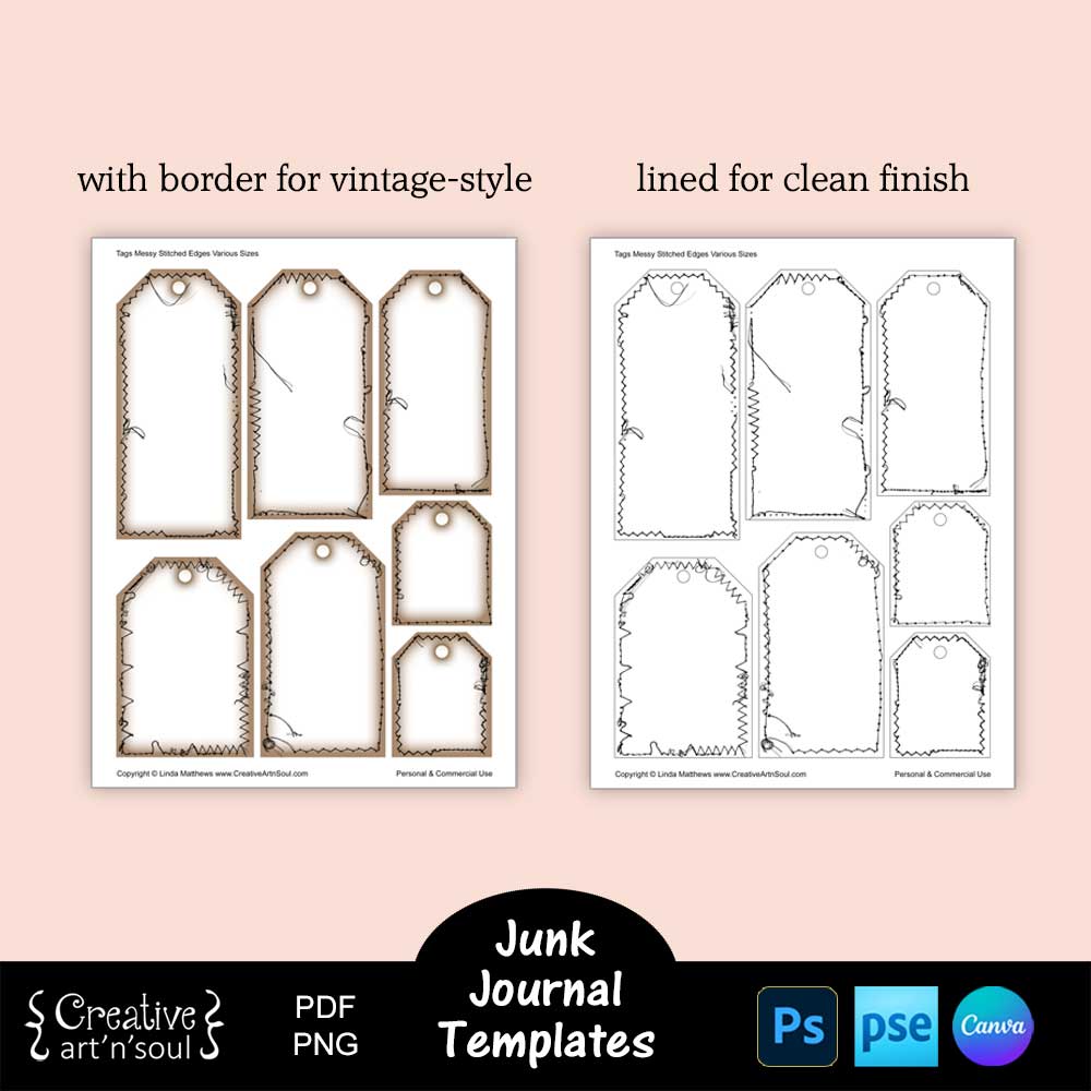Printable Junk Journal Tag Templates