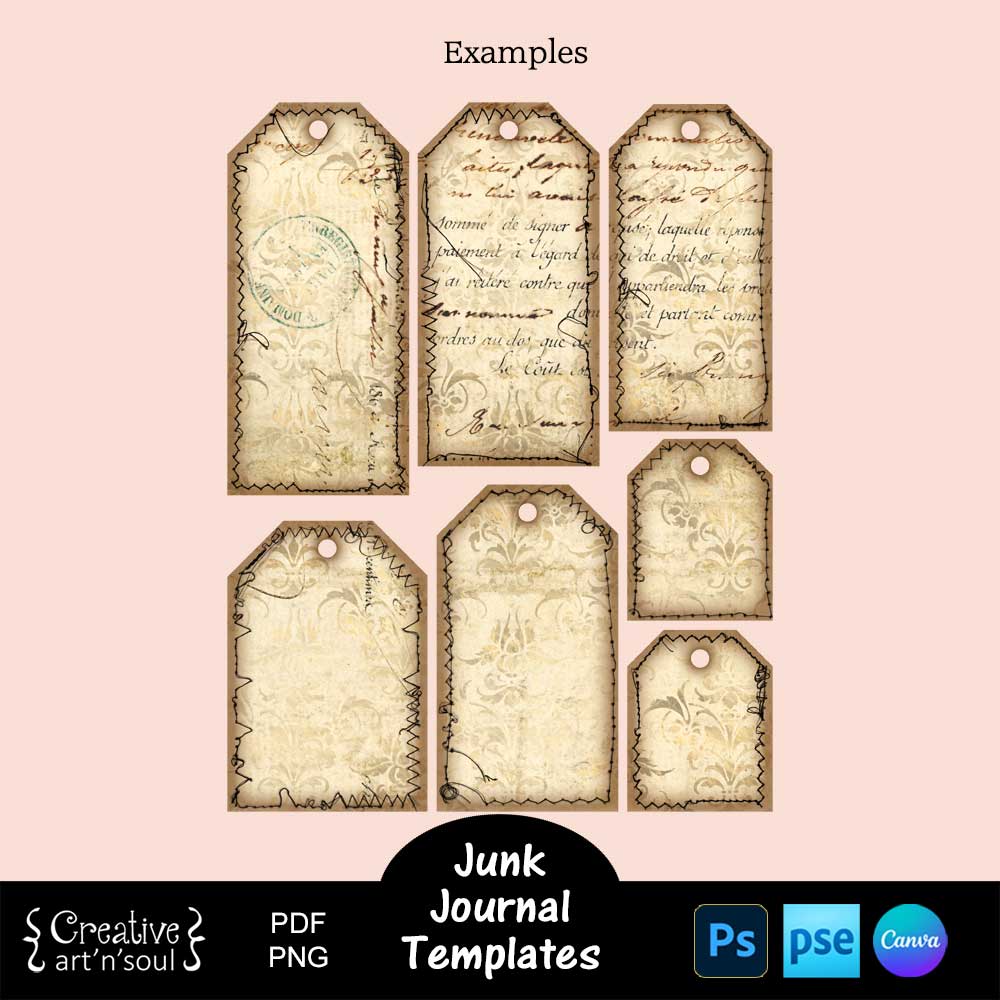Printable Junk Journal Tag Templates