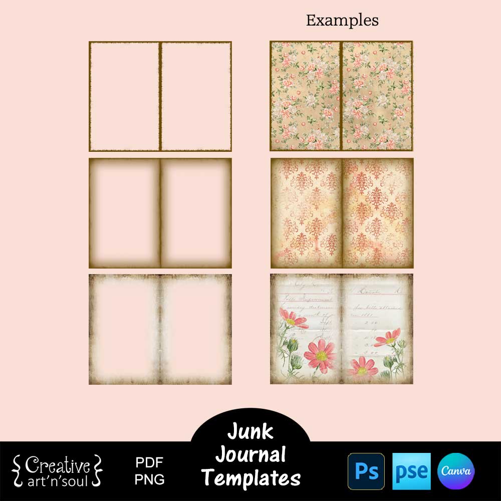 Printable Junk Journal Page Templates Printable Junk Journal Page Templates