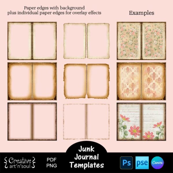 Printable Junk Journal Page Templates