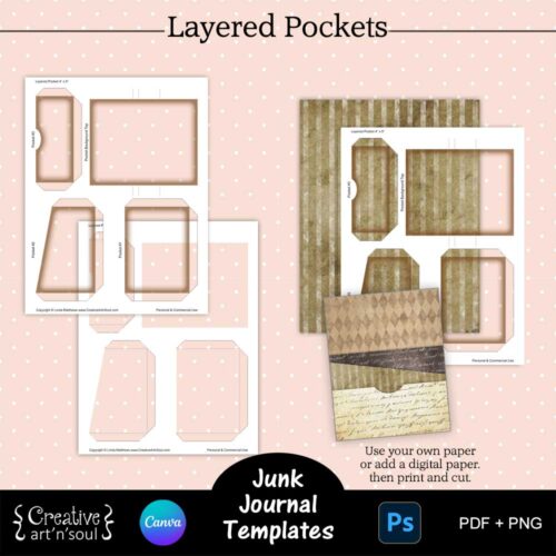 Printable Junk Journal Pocket Templates