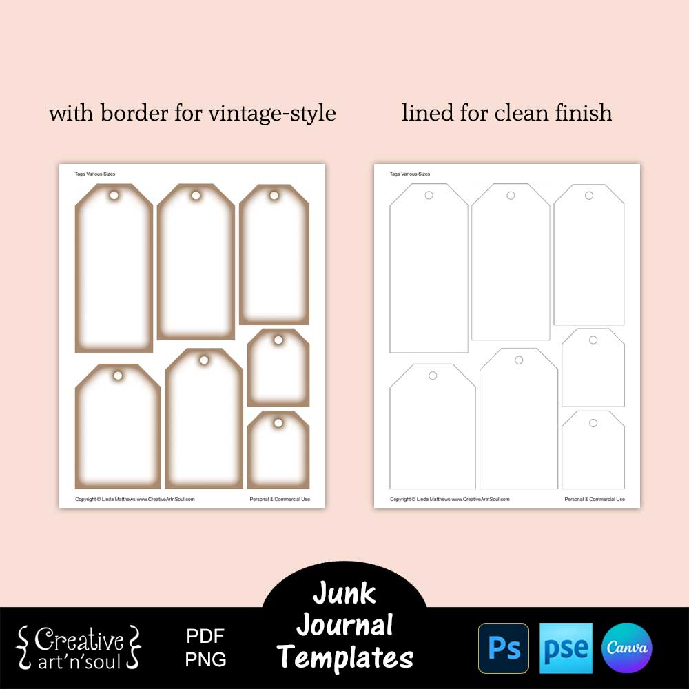 Printable Junk Journal Tag Templates Printable Junk Journal Tag Templates