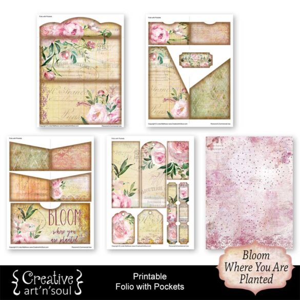 Printable Junk Journal Folio with Pockets - CreativeArtnSoul
