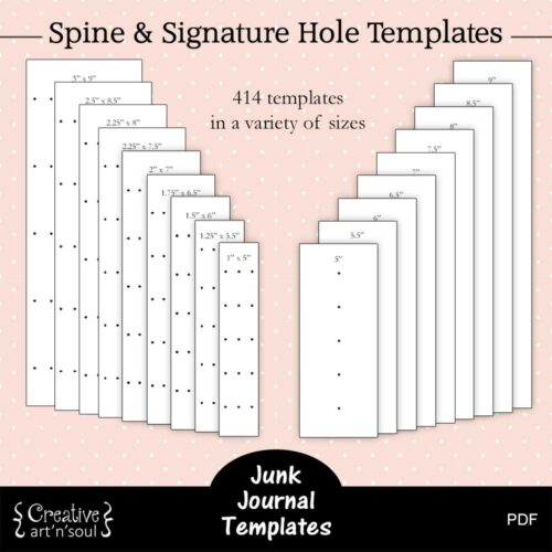 Junk Journal Spine and Signature Hole Templates