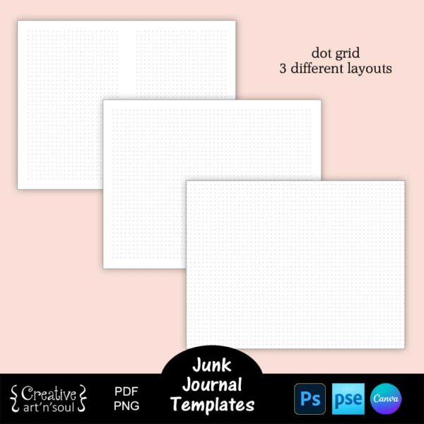 Junk Journal Page Templates Lines Dots Grd