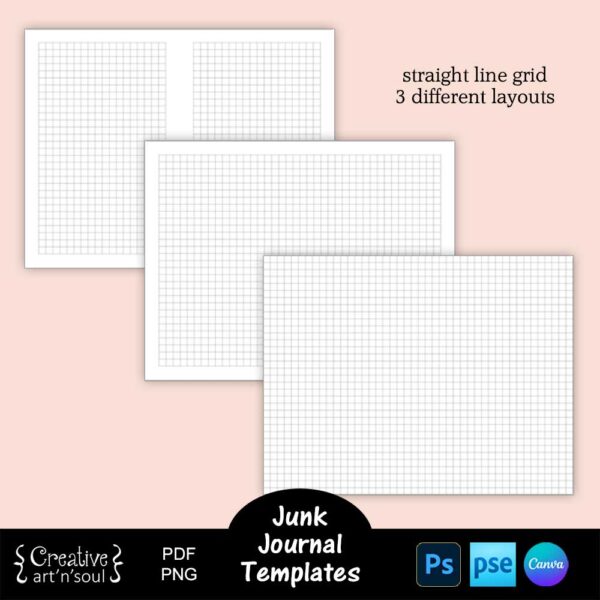 Junk Journal Page Templates Lines Dots Grd