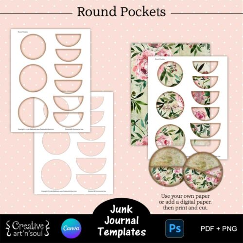 Printable Junk Journal Pocket Templates