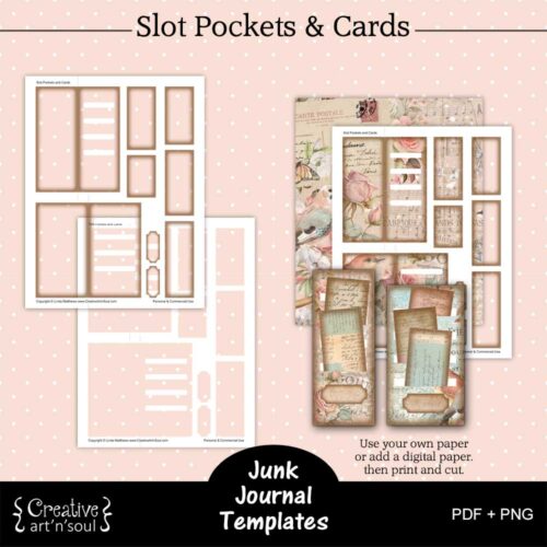 Printable Junk Journal Slot Pockets, Cards & Labels