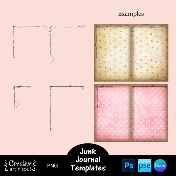 Printable Junk Journal Page Templates